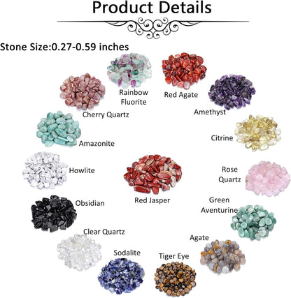 15 Healing Crystals and Stones Set - Tumbled and Polished Chakra Stones Collection