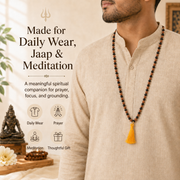Karungali & Rudraksha Jaap Mala with Saffron Tassel