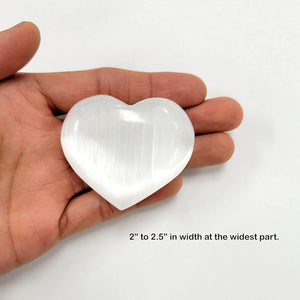 Heart Shaped Selenite Worry Stone with Healing & Calming Effects, Selenite Crystals for Healing