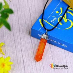 Carnelian Crystal Pencil Pendant For Enhance Courage and Passion