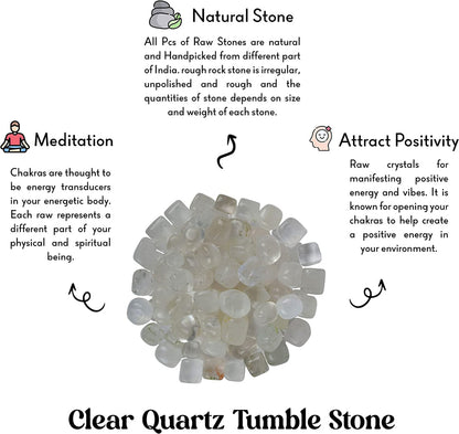 Tumbled Clear Quartz Crystal Crystal For Healing & Meditation (500Gm)