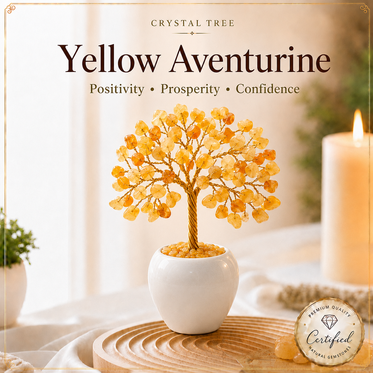Yellow Aventurine Crystal Pot Tree