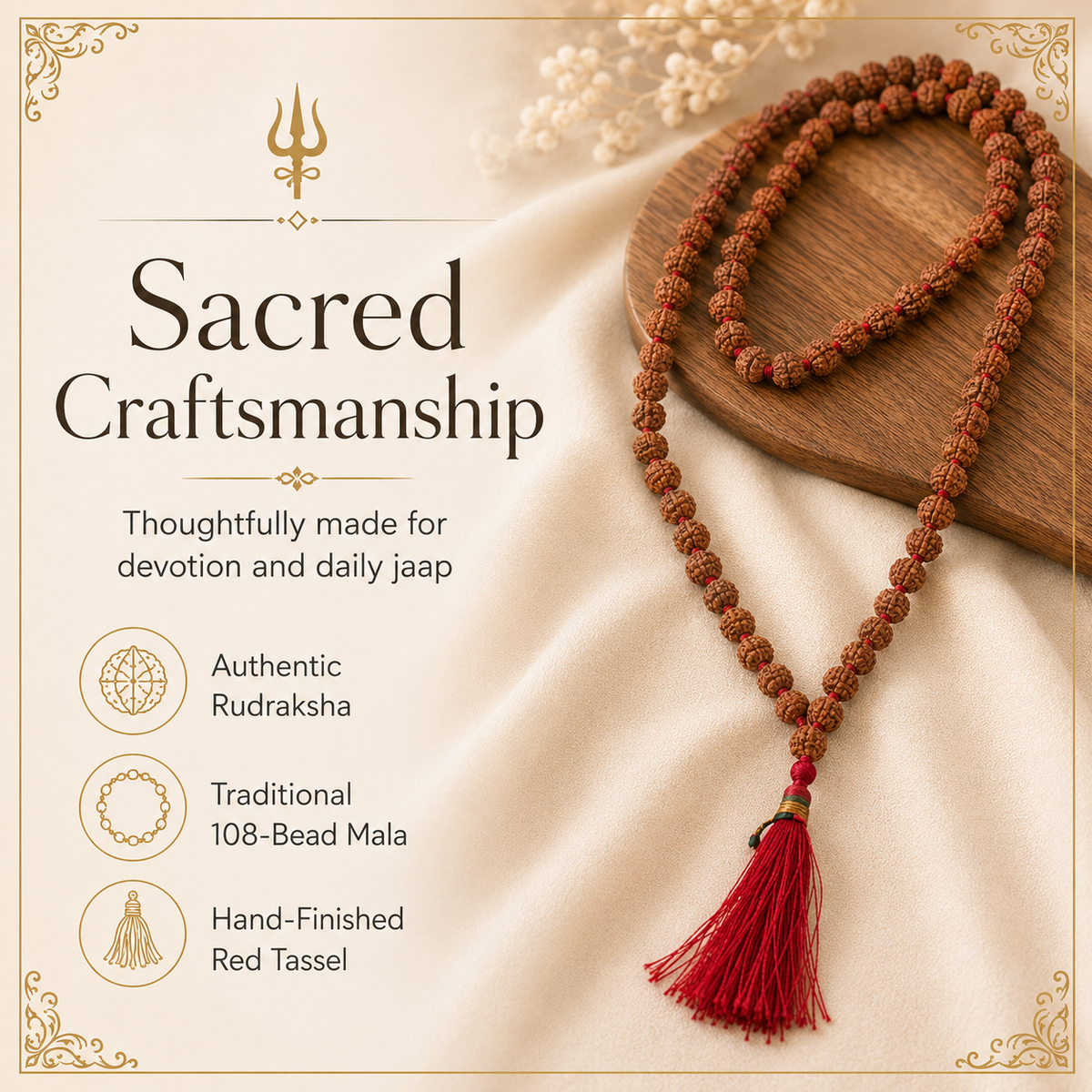 108-Bead Rudraksha Jaap Mala
