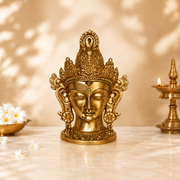 Handcrafted Brass Goddess Face Idol