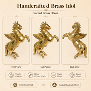 Handcrafted Brass Winged Horse Idol