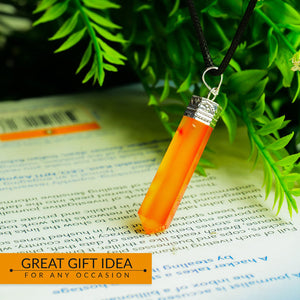 Carnelian Crystal Pencil Pendant For Enhance Courage and Passion