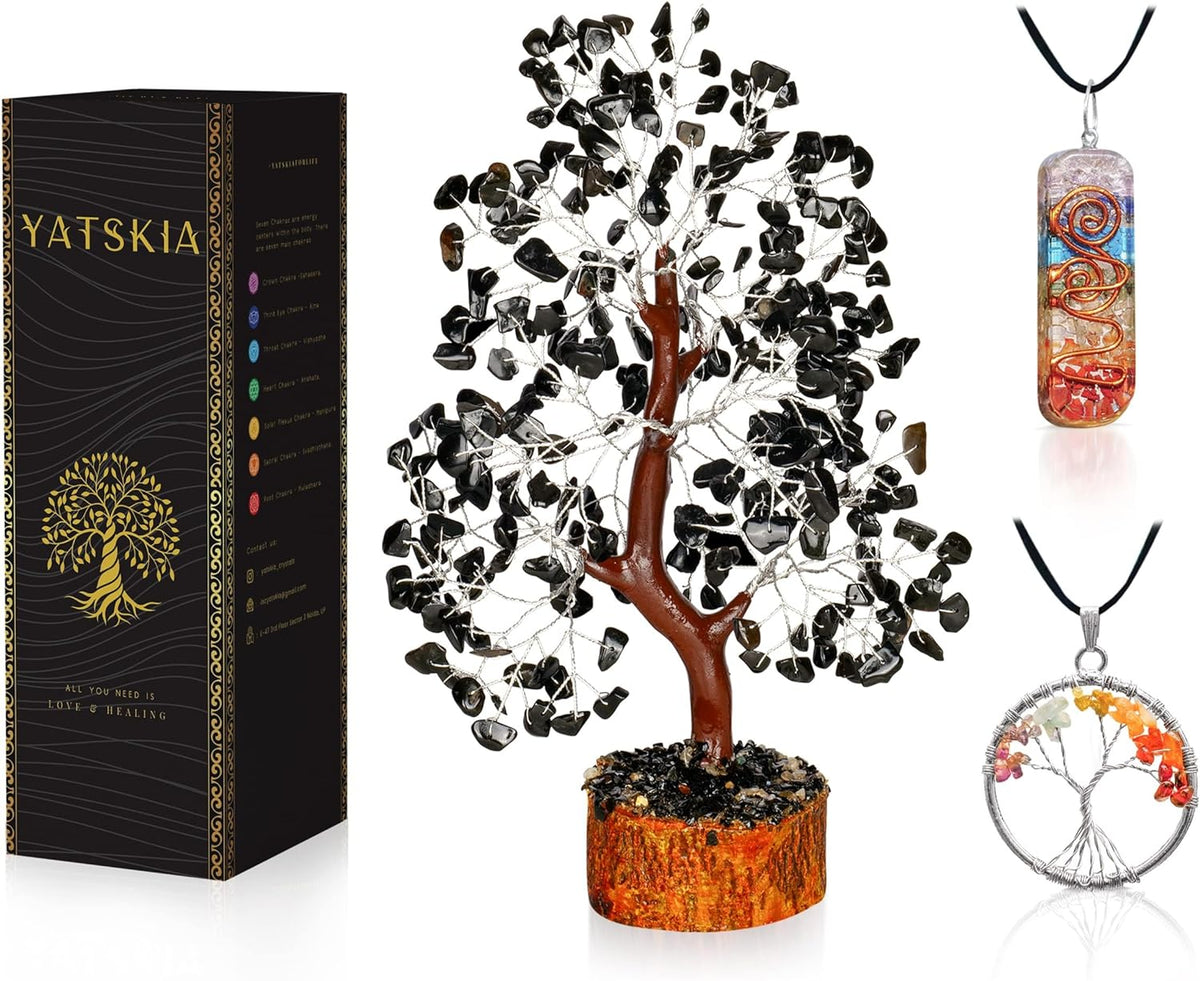 Black Tourmaline Crystal Tree - Protection