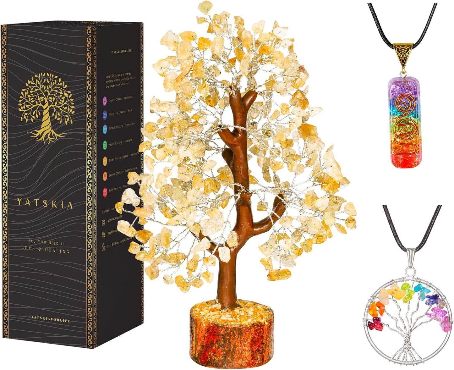 Citrine Crystal Tree Crystal Decor Home Office Decor  Good Luck Gifts