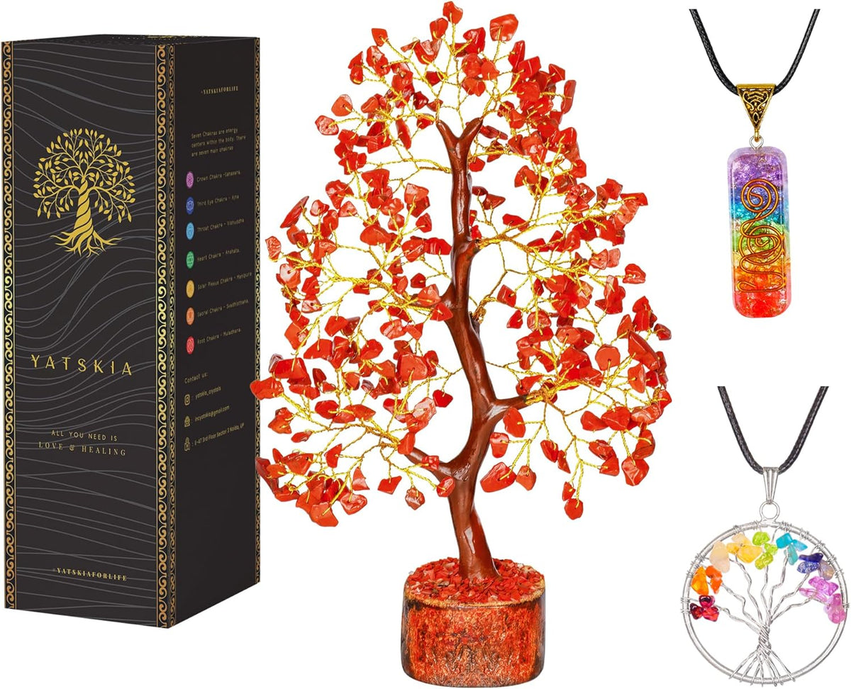 Red Jasper Crystal Tree | Office Gift for Women
