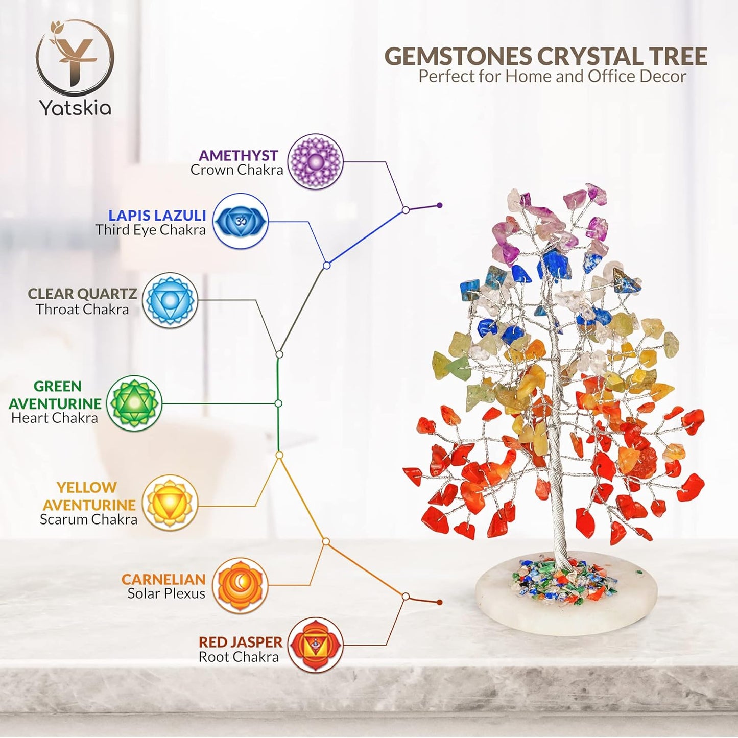 Seven Chakra Crystal Tree - Gift For Women