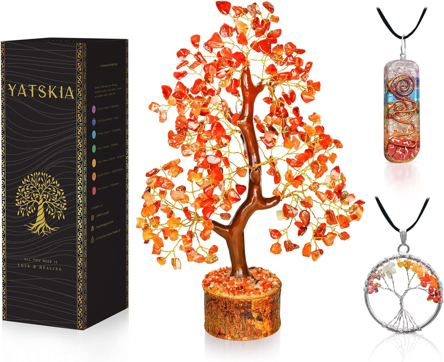 Carnelian Gemstone Tree Healing - Mom Birthday Gifts