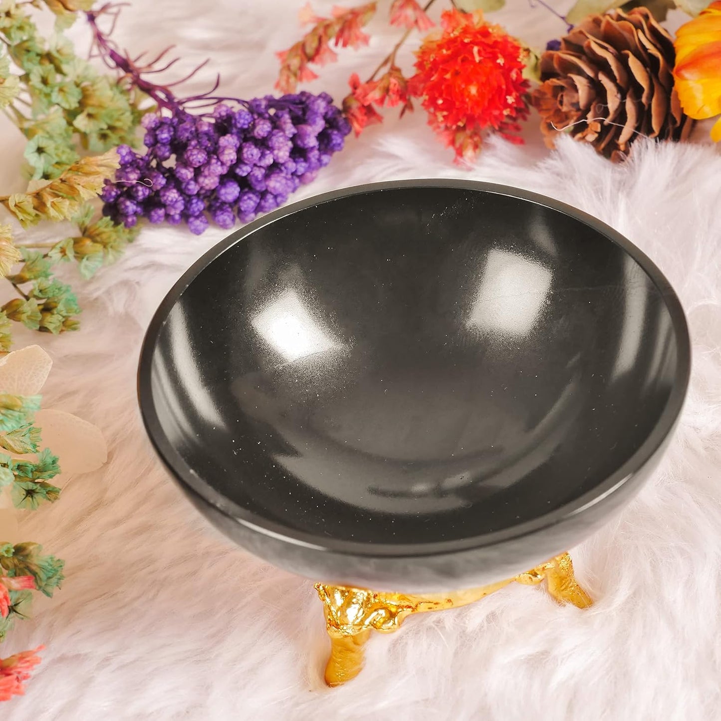 Handcrafted Black Tourmaline Crystal Bowl for Healing and Home Decor