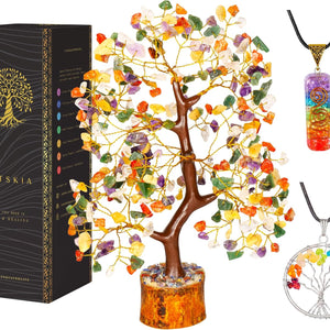 Mix Chakra Crystal Tree with Healing Pendant
