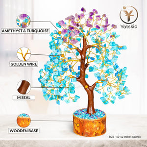 Turquoise and Amethyst Tree 10-12