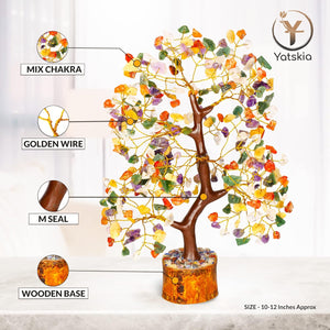 Mix Chakra Gemstone Healing Crystals Tree For Postive Energy