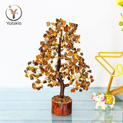 Tiger Eye Crystal Stone Tree for Healing and Balancing Energy