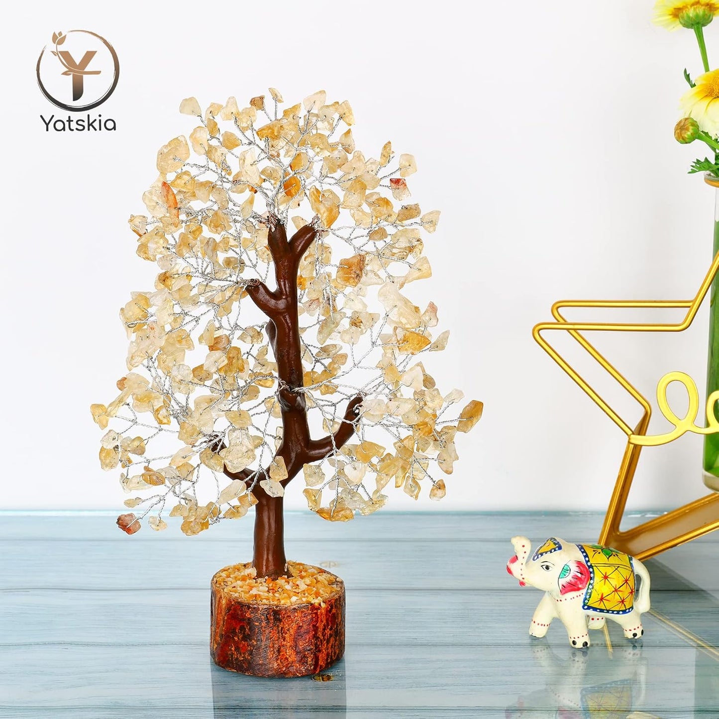 Citrine Crystal Tree Crystal Decor Home Office Decor  Good Luck Gifts