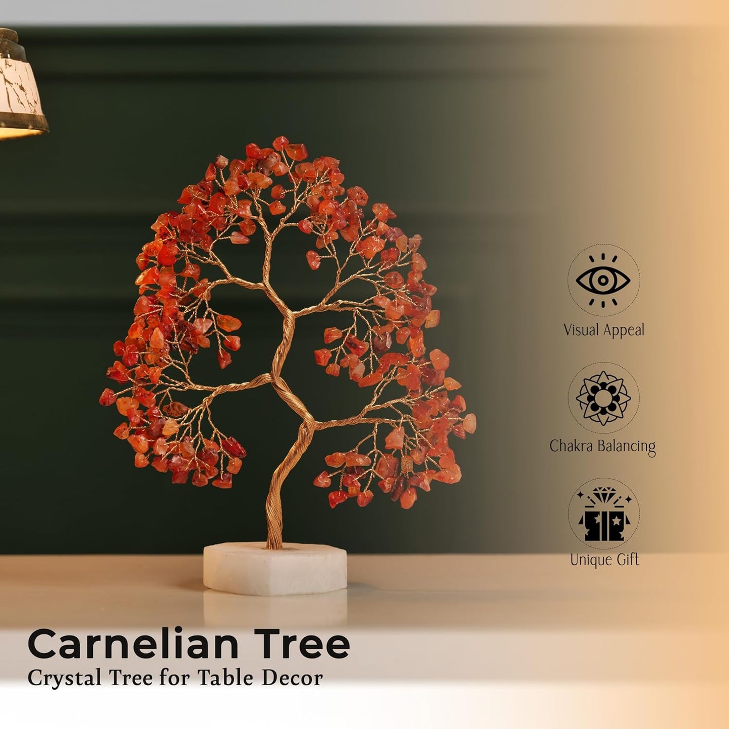 Carnelian Gemstone Tree Handcrafted Healing Crystal Tree