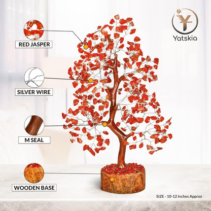 Red Jasper Gemstone Tree 10-12" Natural Healing Crystals for Home Decor