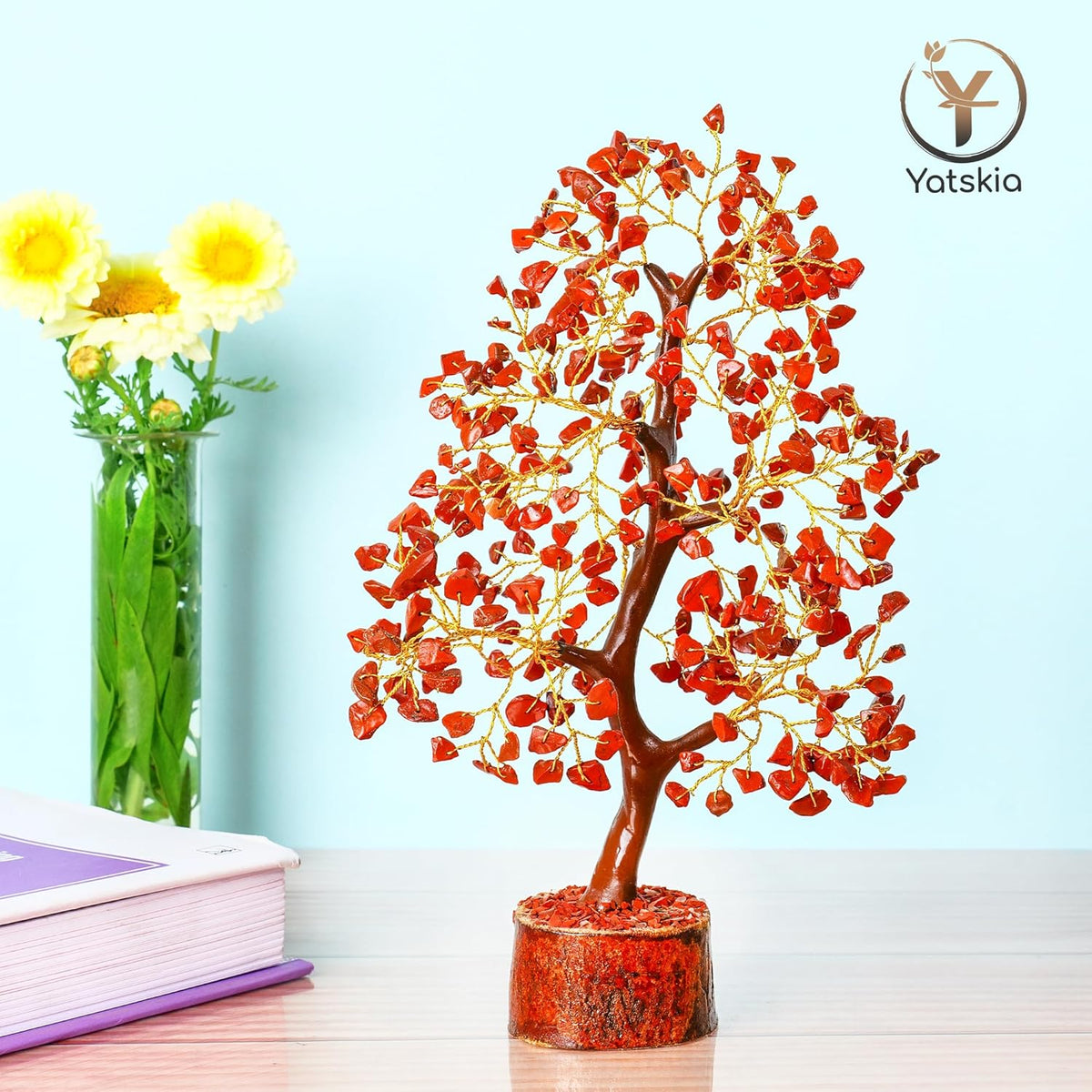 Red Jasper Crystal Tree | Office Gift for Women