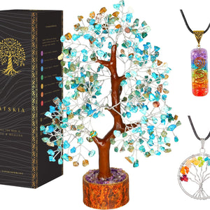 Turquoise Gemstone Tree10-12 Inches Healing Crystals Unique Home Decor