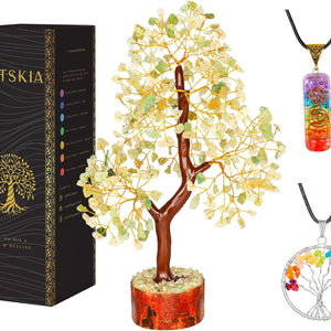 Green Jade Gemstone Tree - Women Gifts Healing Crystals for Positive Energy