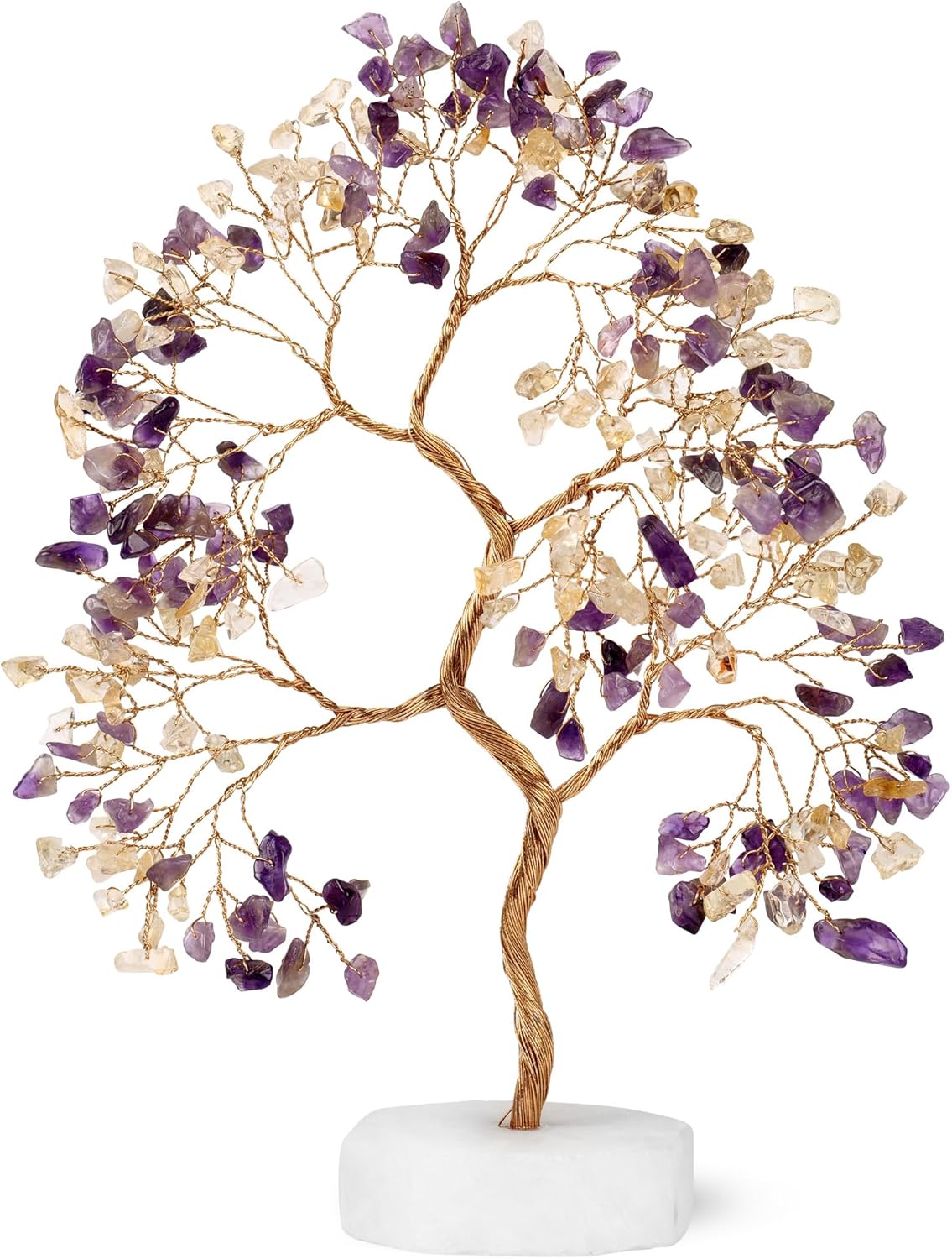 Citrine & Amethyst Gemstone Tree Handcrafted Healing Crystal Tree