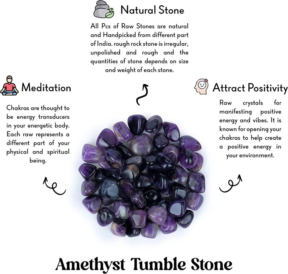 Amethyst Healing Tumbled Stone - Boost Energy and Inner Peace