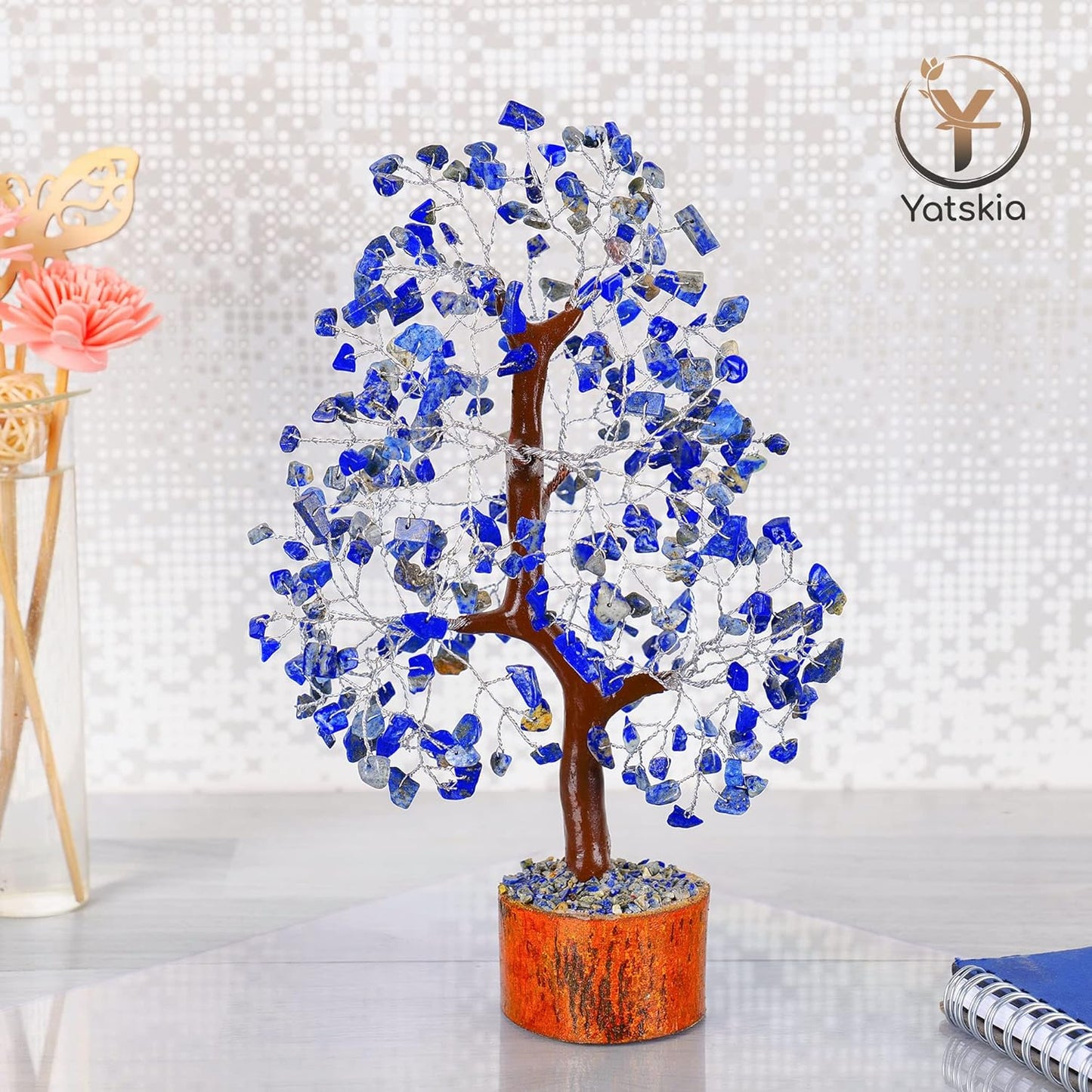 Lapis Lazuli Gemstone Crystals Tree Spiritual Gift Home Decor