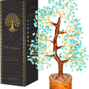 Turquoise Gemstone Crystal Tree Spiritual Gift for Home Decor