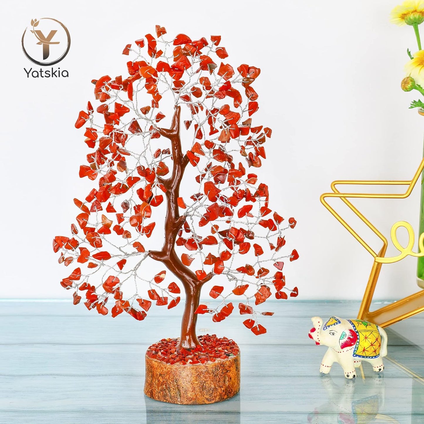 Red Jasper Gemstone Tree 10-12" Natural Healing Crystals for Home Decor