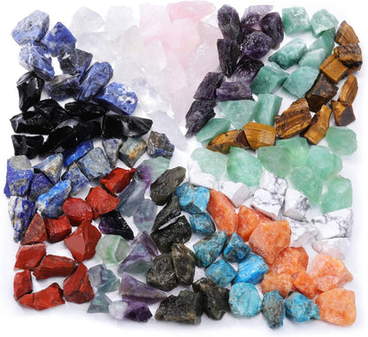 15 Healing Crystals and Stones Set - Raw Chakra Stones Collection with Storage Box