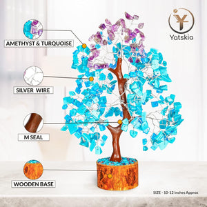 Turquoise and Amethyst Tree Healing Crystals  Healing Positive Energy