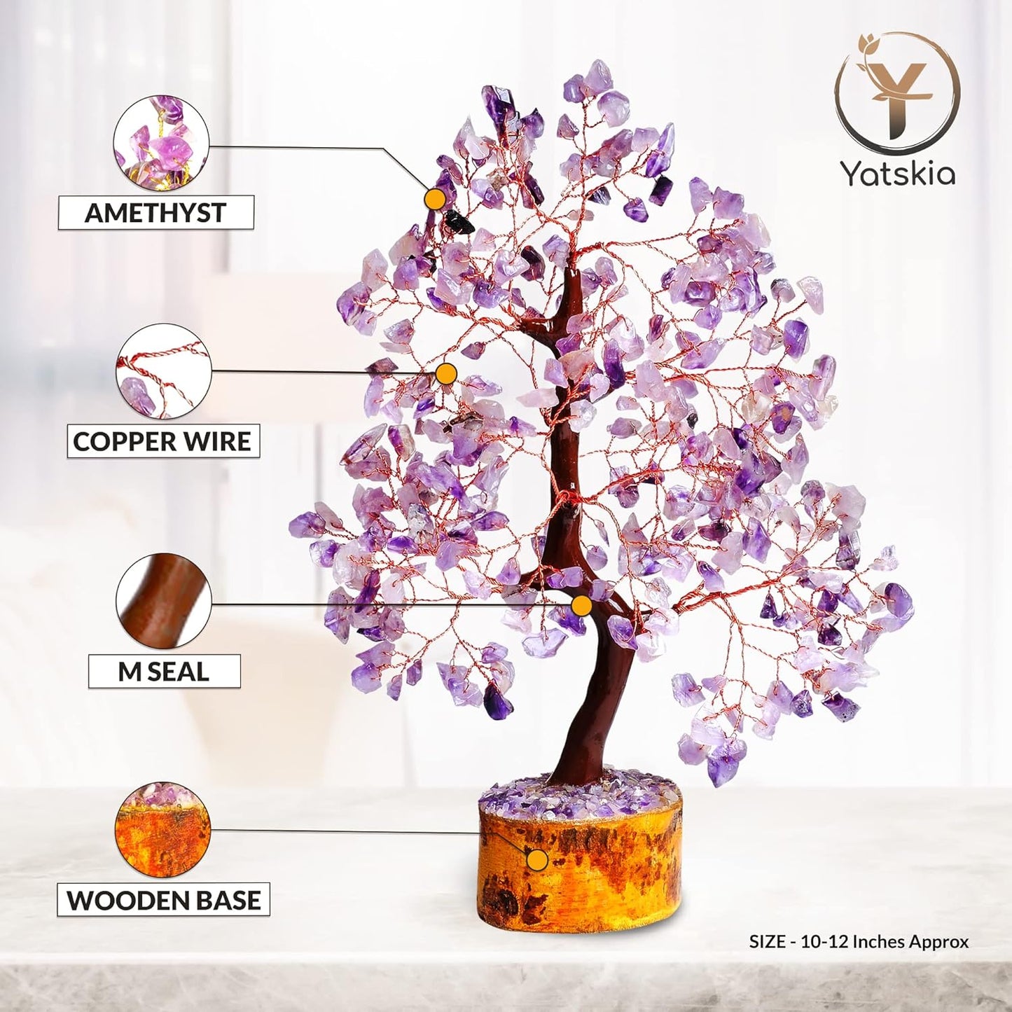 Amethyst Crystals Tree - Money Tree - Healing Crystals for  Home Decor