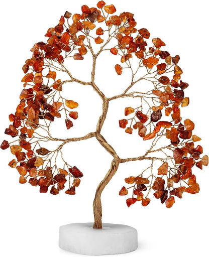 Carnelian Gemstone Tree Handcrafted Healing Crystal Tree