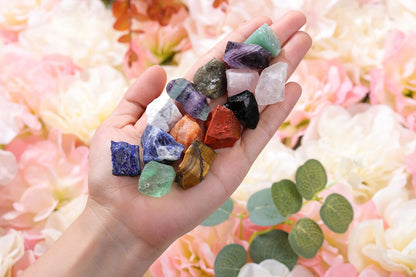 15 Healing Crystals and Stones Set - Raw Chakra Stones Collection with Storage Box