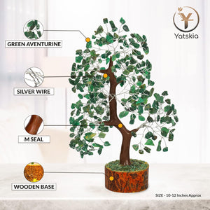 Green Aventurine Healing Crystal Tree for Home Decor