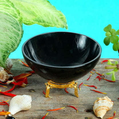 Handcrafted Black Tourmaline Crystal Bowl for Healing and Home Decor