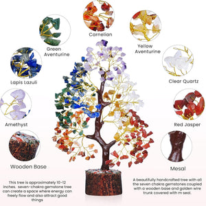 Seven Chakra Crystal Tree for Healing and Balancing Energy Home Decor