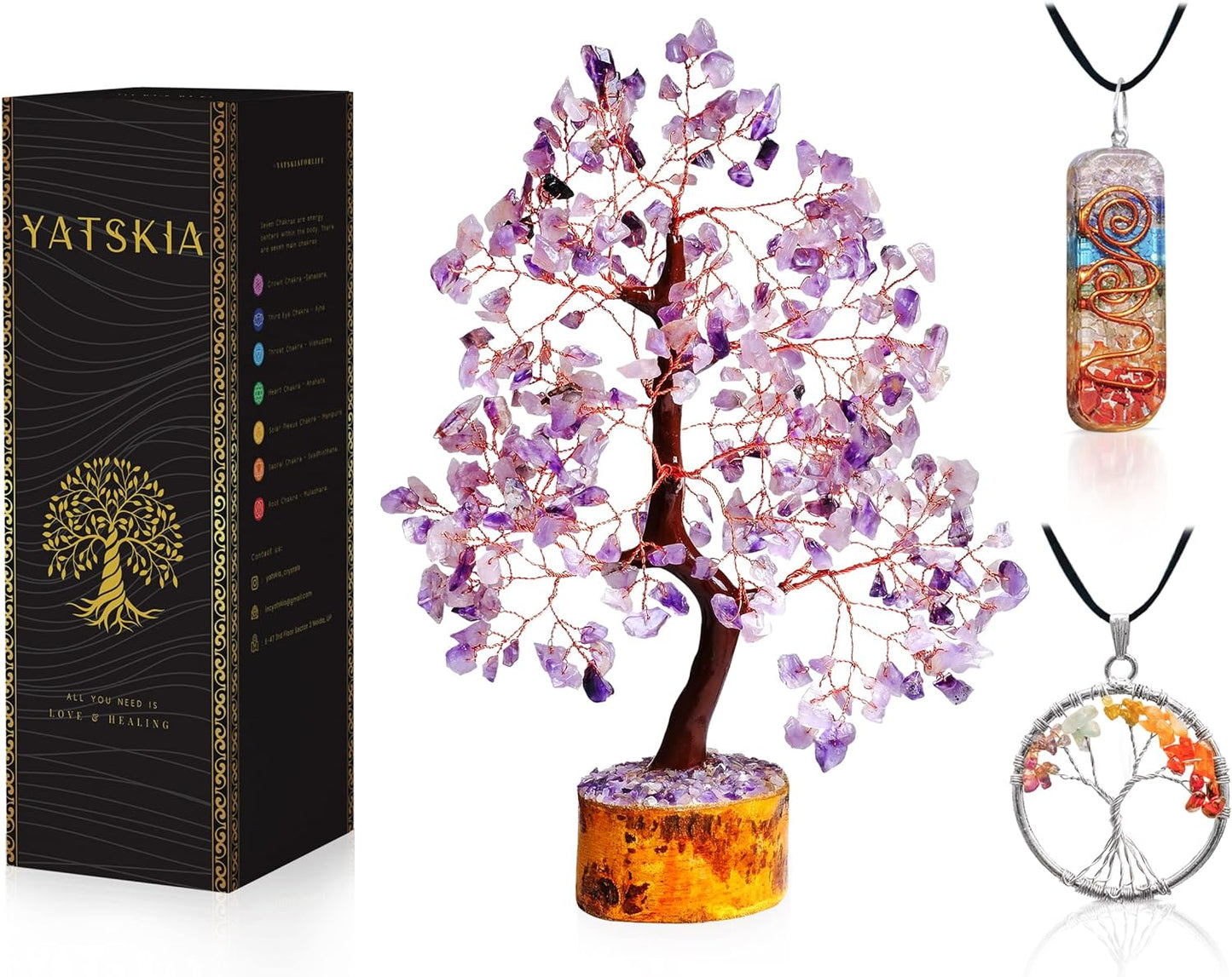 Amethyst Crystals Tree - Money Tree - Healing Crystals for  Home Decor