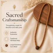 108-Bead Rudraksha Mala with Guru Bead