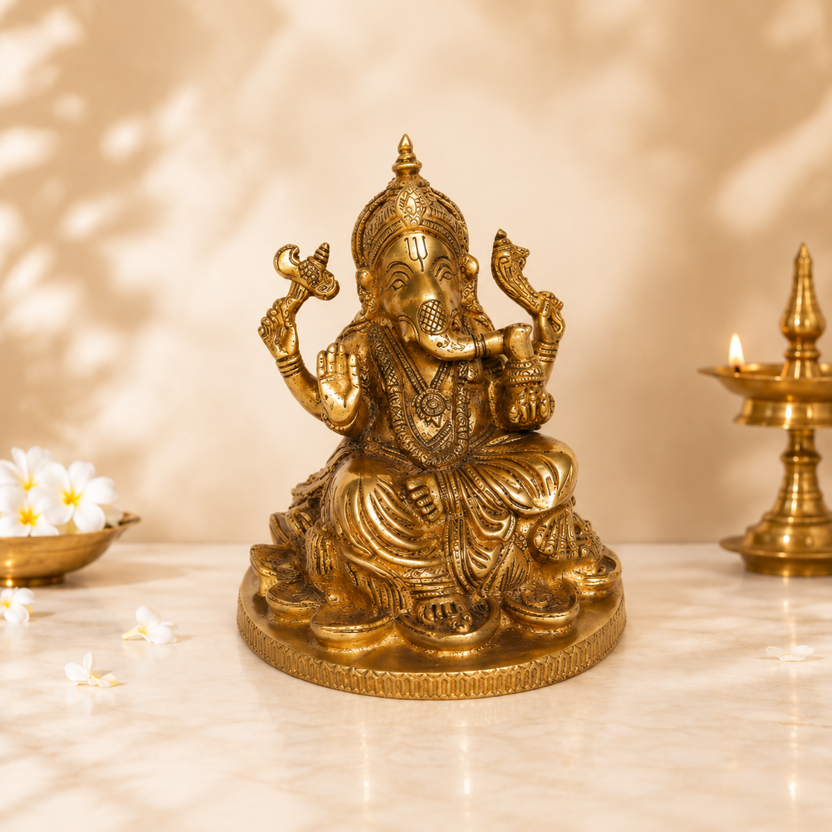 Handcrafted Brass Ganesha Idol