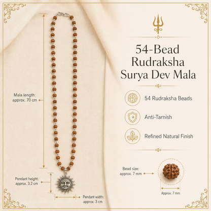 54-Bead Rudraksha Surya Dev Mala