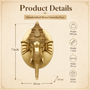 Handcrafted Brass Ganesha Face Wall Decor
