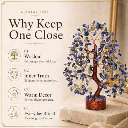 Buy Lapis Lazuli Crystal Tree with Golden Wire