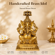 Handcrafted Brass Ganesha Idol with Hanging Bells
