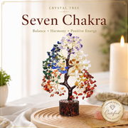 Shop Seven Chakra Crystal Wooden Tree With Golden Wire