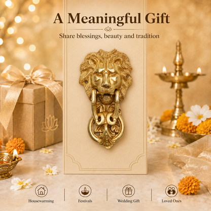 Handcrafted Brass Lion Door Knocker