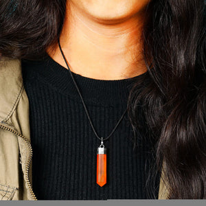 Carnelian Crystal Pencil Pendant For Enhance Courage and Passion