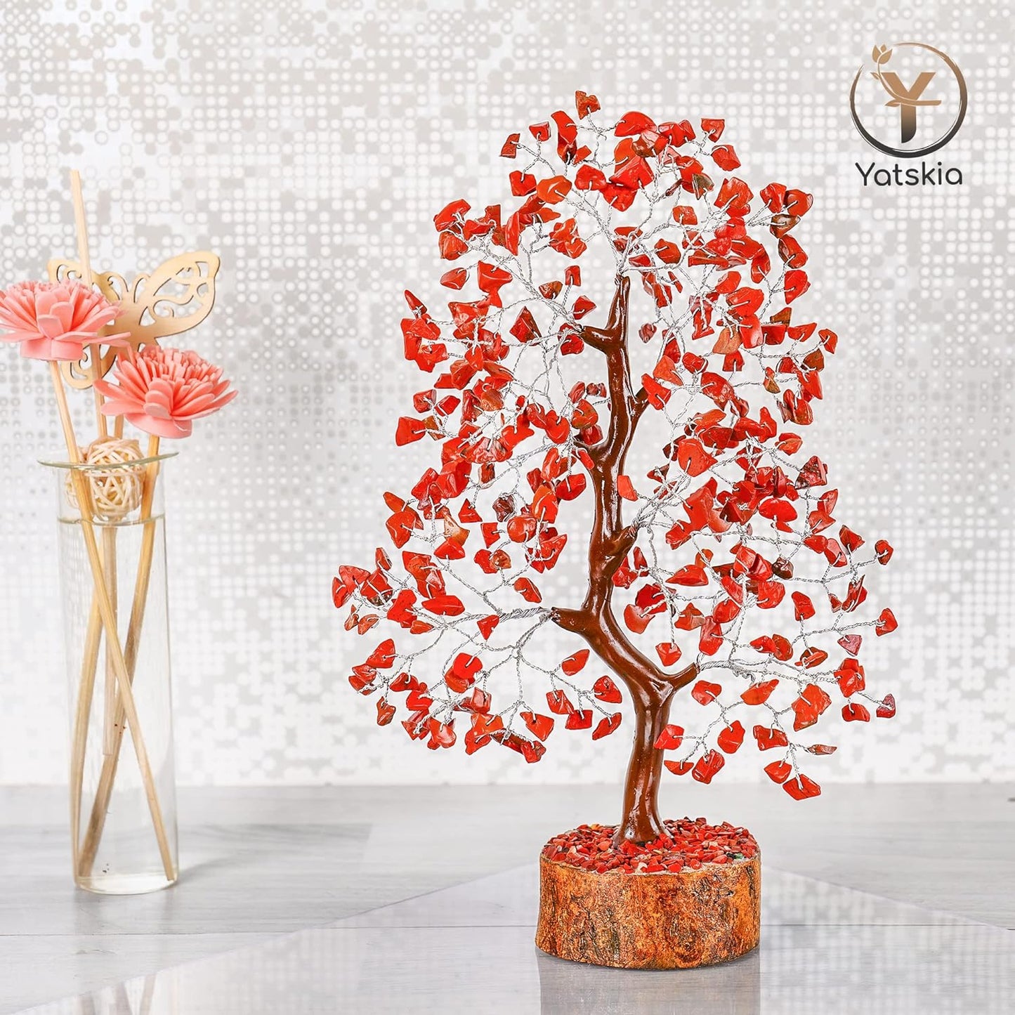 Red Jasper Gemstone Tree 10-12" Natural Healing Crystals for Home Decor